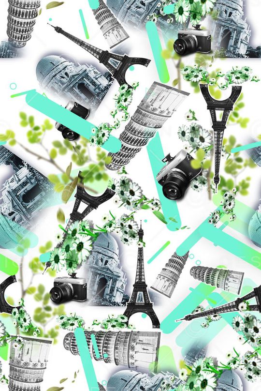 树叶印花华亿平台图片