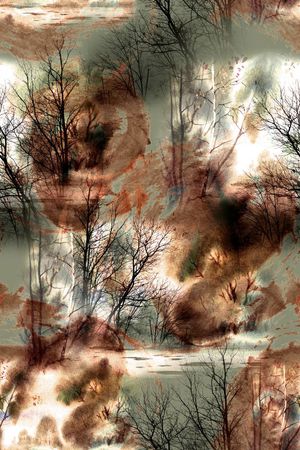 水墨印花华亿平台图片