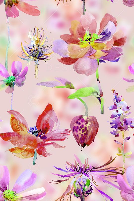 时尚清新花卉印花华亿平台图片