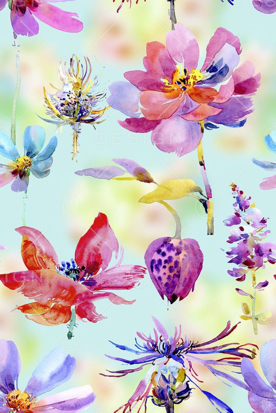 时尚清新花卉印花华亿平台图片