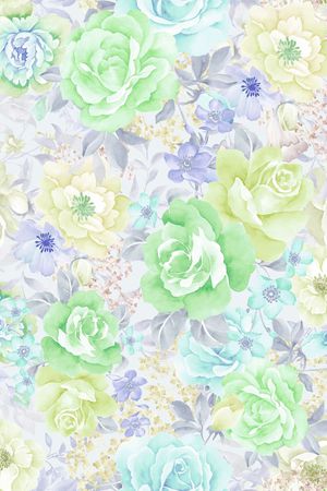 手绘水彩花卉印花华亿平台图片