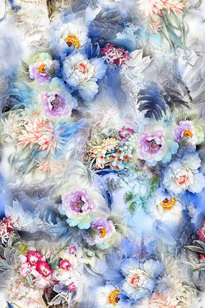 花卉印花华亿平台图片