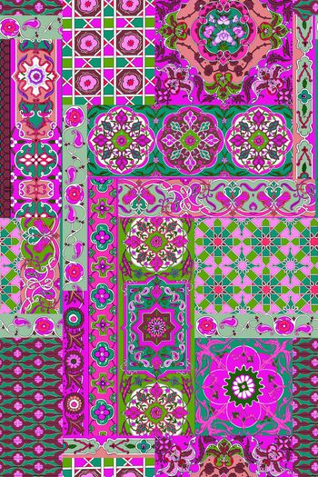 593862-民族风花草纹饰拼贴