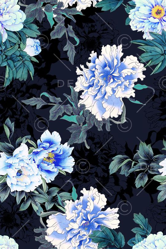 牡丹印花华亿平台图片