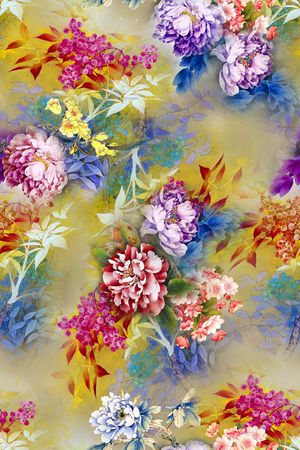 水墨印花华亿平台图片