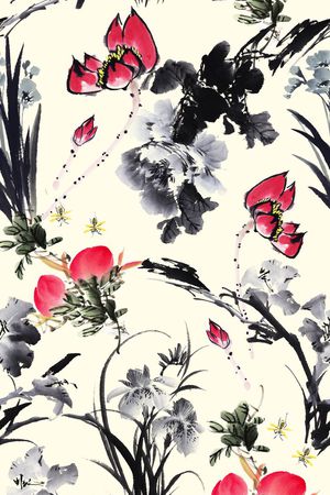 中国风印花华亿平台图片