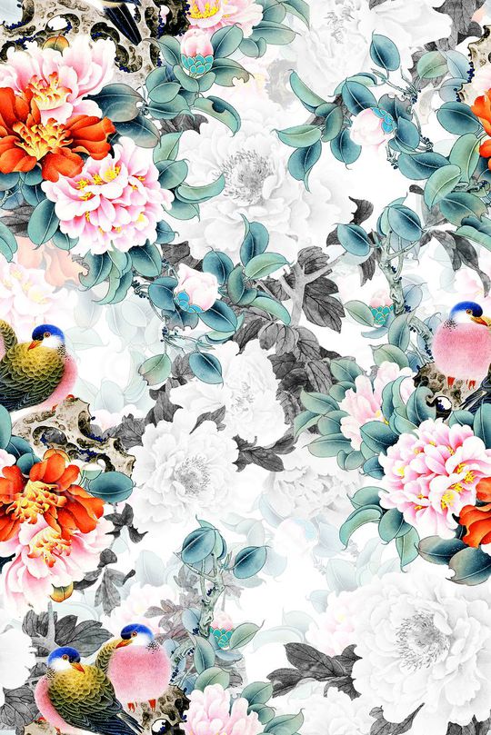 牡丹印花华亿平台图片