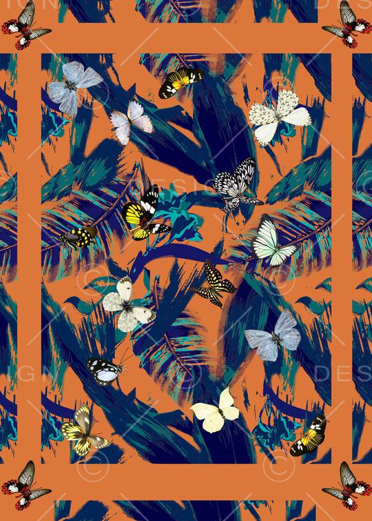 蝴蝶印花华亿平台图片