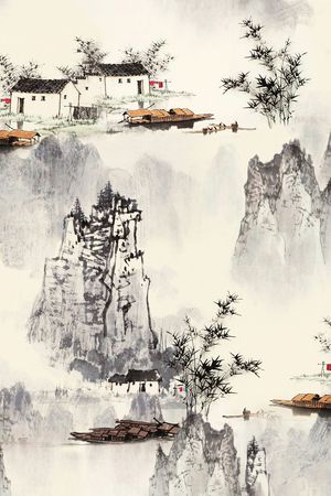 乌篷船印花华亿平台图片