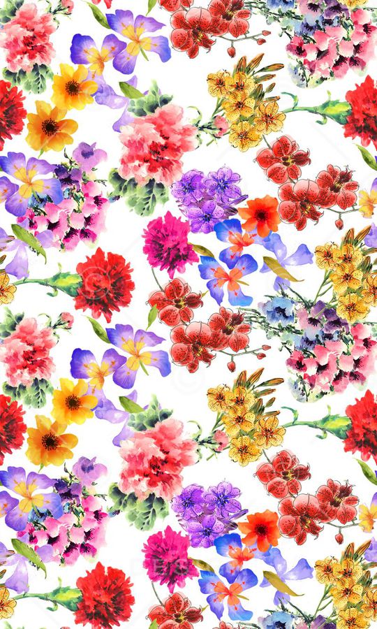 花卉水彩印花华亿平台图片