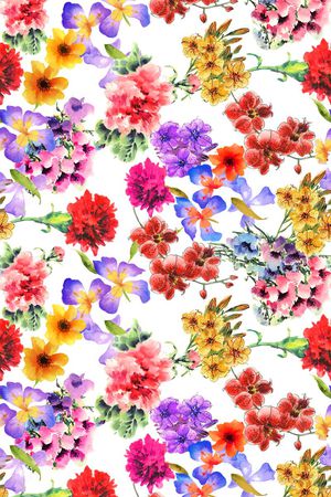 花卉水彩印花华亿平台图片