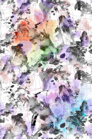 手绘线条印花华亿平台图片