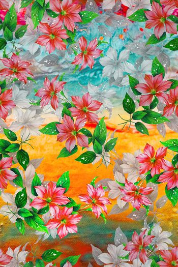 594454-水彩浪漫花卉服装