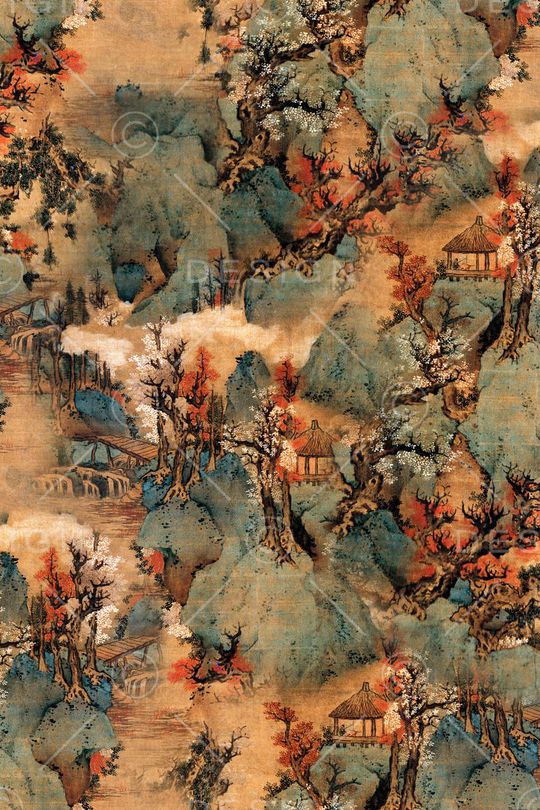 古典绘画印花华亿平台图片