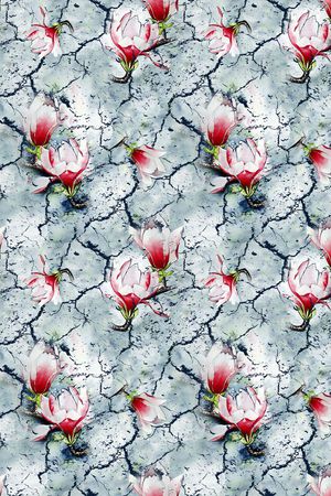 抽象几何清爽梦幻艺术平底立体手绘满版最新高清数码蕾丝民族中国风绣花珠宝肌理时尚潮

流大牌复古欧美风女装衬衫印花华亿平台图片