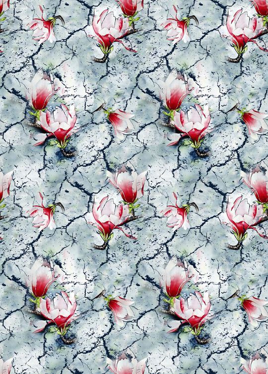 抽象几何清爽梦幻艺术平底立体手绘满版最新高清数码蕾丝民族中国风绣花珠宝肌理时尚潮

流大牌复古欧美风女装衬衫印花华亿平台图片