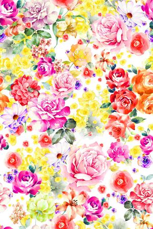 手绘水彩印花华亿平台图片