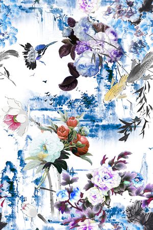 花卉印花华亿平台图片