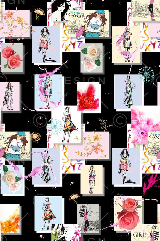 时尚美女印花华亿平台图片