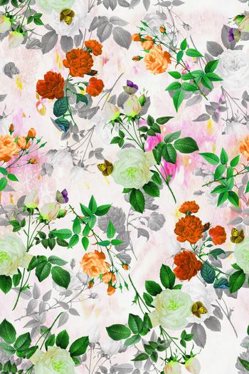 594866-水彩玫瑰花卉服装