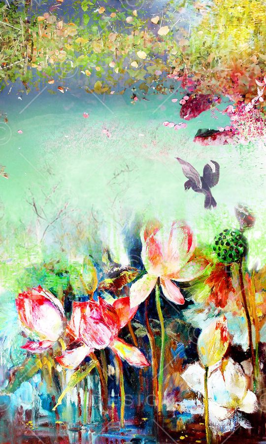 荷花印花华亿平台图片