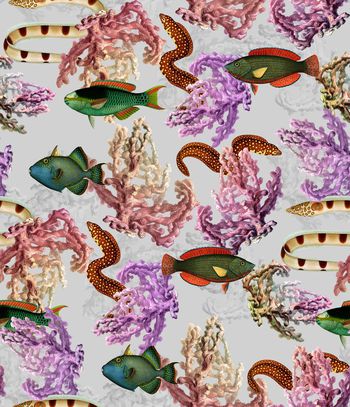 594985-复古手绘海洋元素印花1