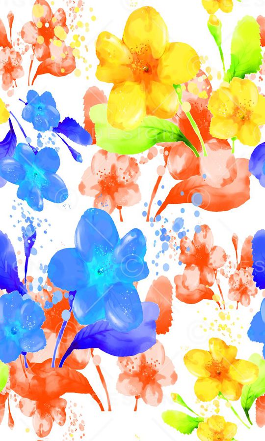 创意花卉印花华亿平台图片