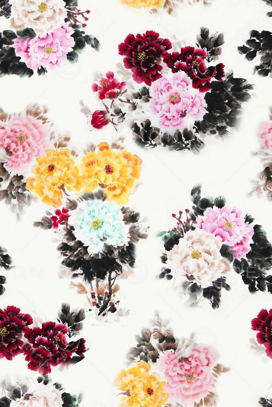 水墨印花华亿平台图片