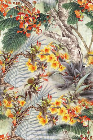 花卉印花华亿平台图片