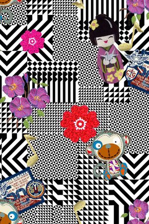 刺绣人物印花华亿平台图片