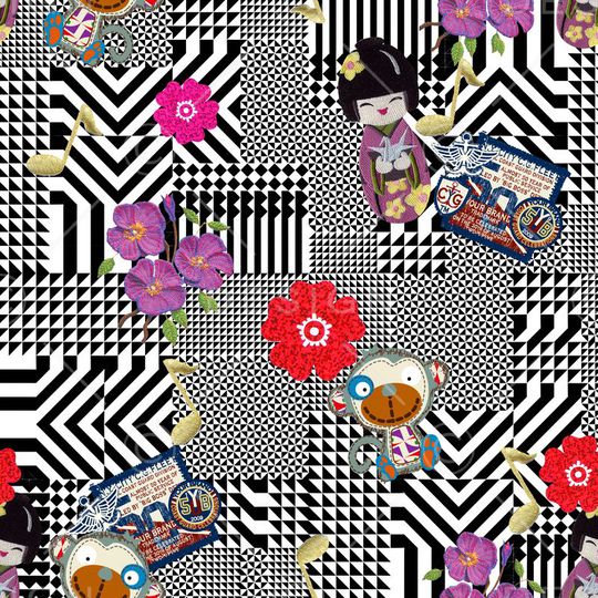 刺绣人物印花华亿平台图片