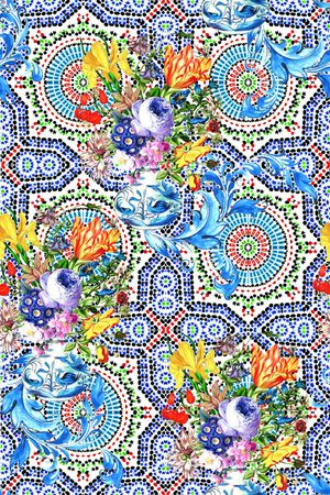 欧式印花华亿平台图片