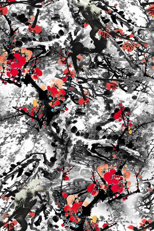 梅花印花华亿平台图片