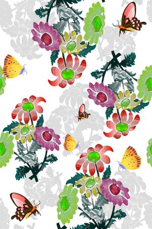 鸟昆虫图案印花华亿平台图片