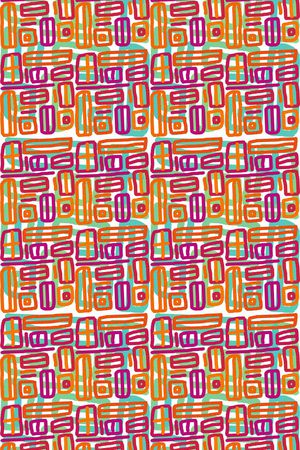 几何图案印花华亿平台图片