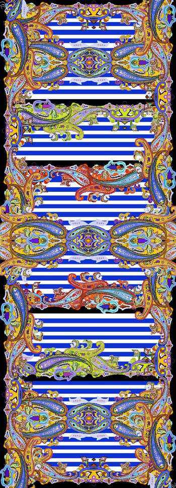 595606-条纹与火腿丝巾