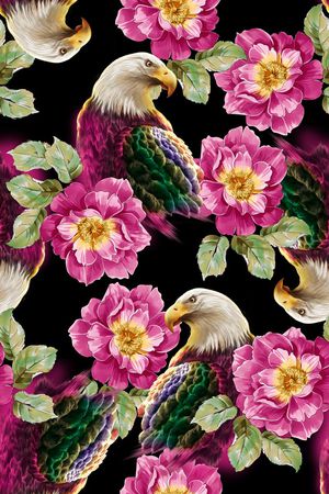 花鸟印花华亿平台图片