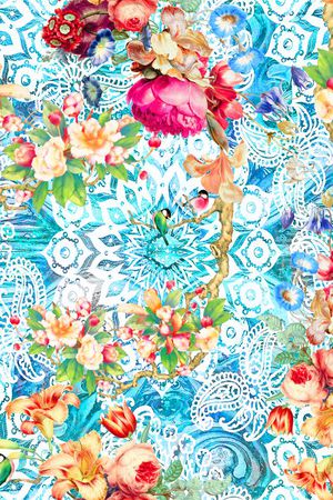 卷草纹印花华亿平台图片