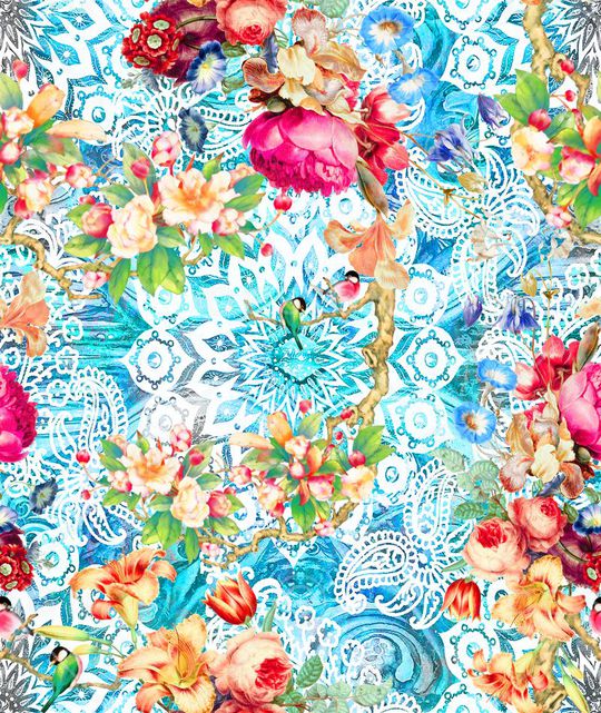 卷草纹印花华亿平台图片