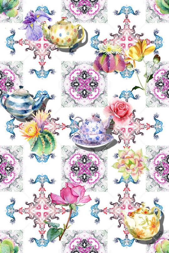 玉兰花印花华亿平台图片