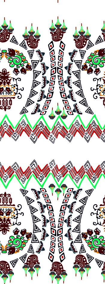 595743-民族花纹 杏黄