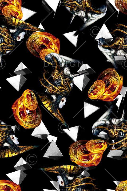 抽象几何印花华亿平台图片