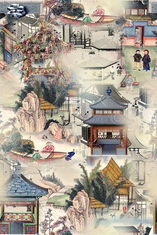 中国风印花华亿平台图片