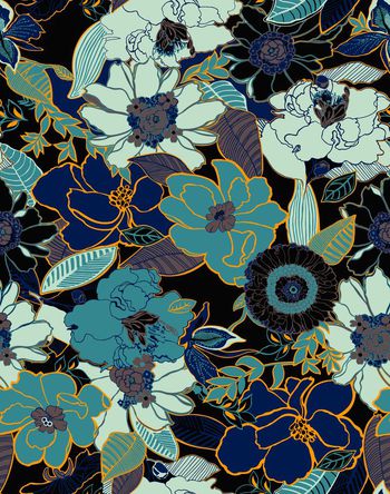 595810-手绘线描平底印花