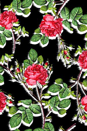 抽象几何清爽梦幻艺术平底立体手绘满版最新高清数码蕾丝民族中国风绣花珠宝肌理时尚潮

流大牌复古欧美风女装衬衫印花华亿平台图片