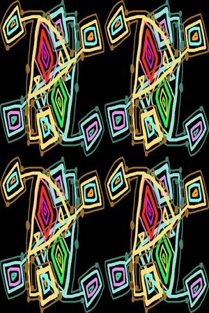 手绘涂鸦图案印花华亿平台图片