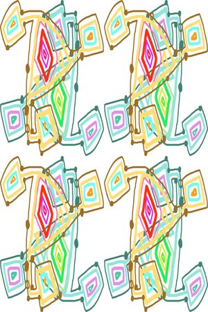 手绘涂鸦图案印花华亿平台图片