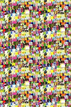 手绘房子印花华亿平台图片