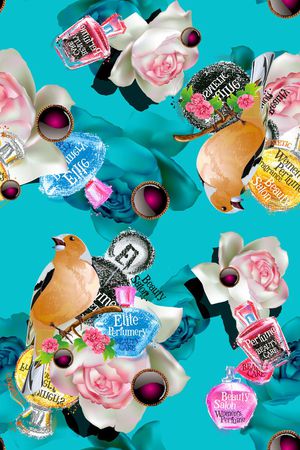 抽象几何清爽梦幻艺术平底立体手绘满版最新高清数码蕾丝民族中国风绣花珠宝肌理时尚潮

流大牌复古欧美风女装衬衫印花华亿平台图片