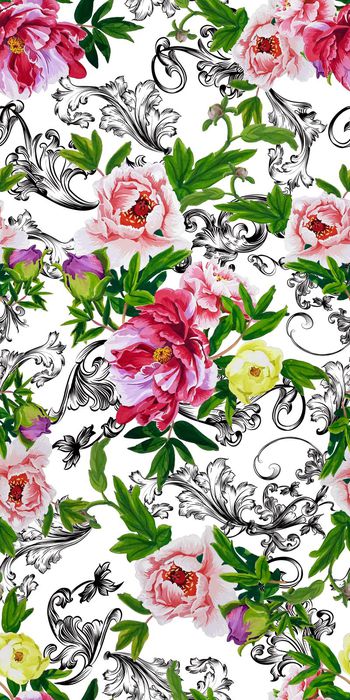 595957-牡丹欧式花纹组合